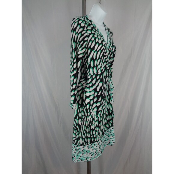 BCBG MaxAzria Black Green Adele Wrap Dress Size Small - Picture 4 of 12